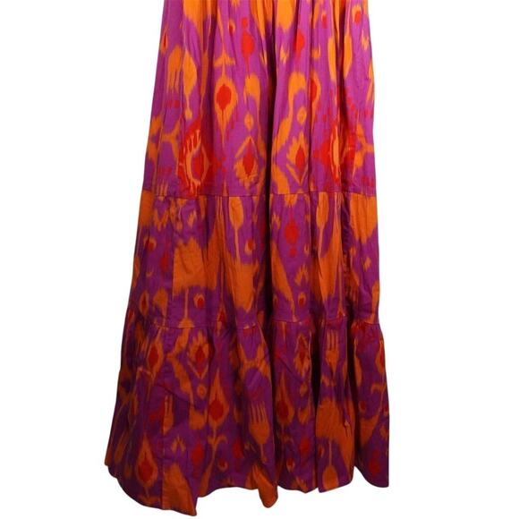 New Sheridan French Women's Maxi Bow Dress Sunset Ikat Large Multicolor 2308-30 - Picture 11 of 13